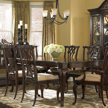 5-Piece Leg Dining Table Set with Wood Back Side Chairs